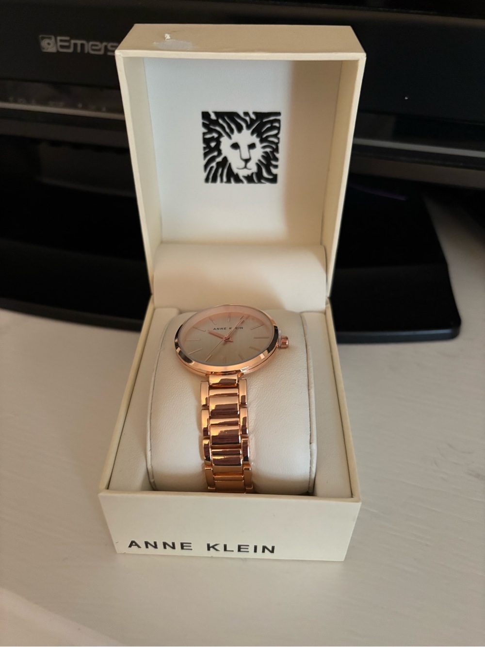 Anne Klein Rose Gold-Tone Bracelet Watch with Silver Dial